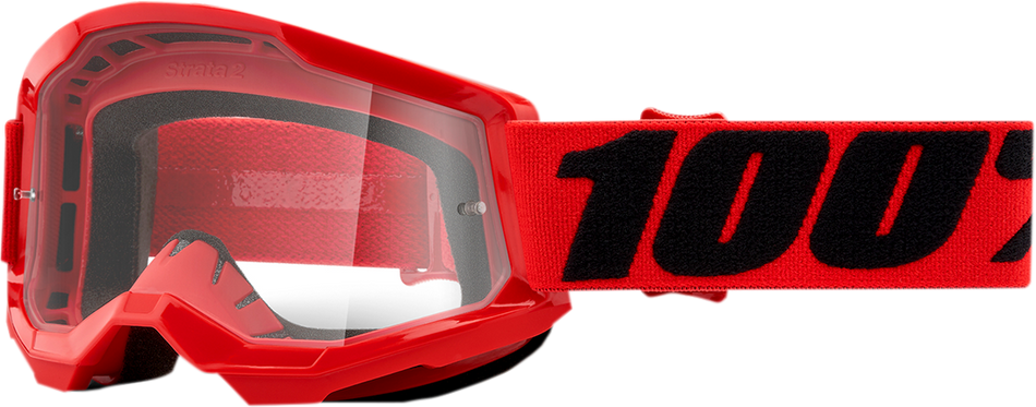 100% Youth Strata 2 Goggles - Red - Clear 50031-00004