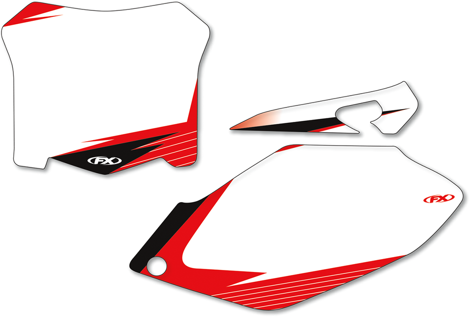 FACTORY EFFEX Graphic Number Plates - White/Red - CRF250R 12-64326