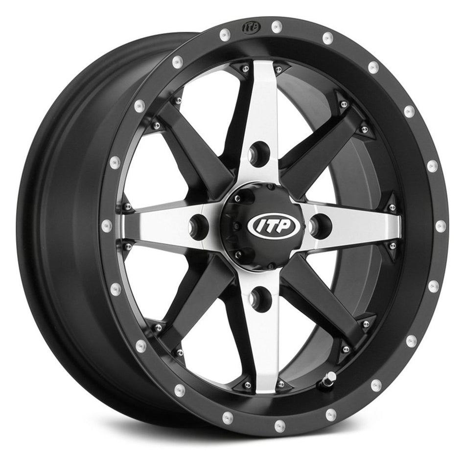 Itp Tires Cyclone Wheel Black And Machined 14x7 263421