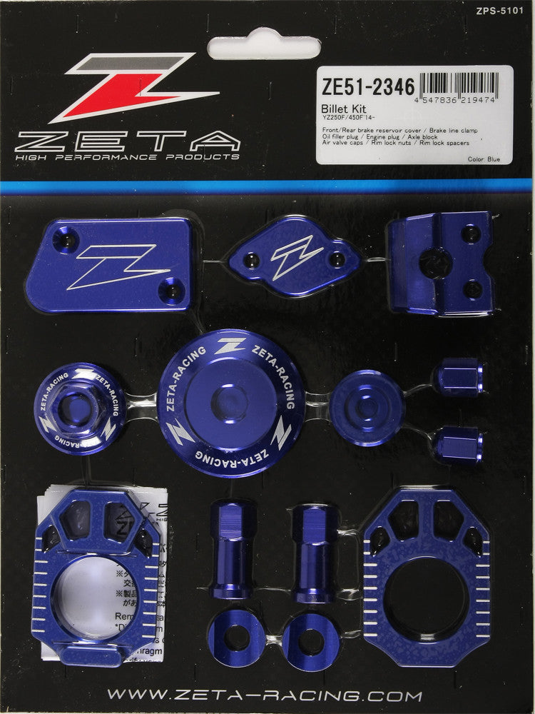 ZETA Billet Kit Yamaha Blue ZE51-2346