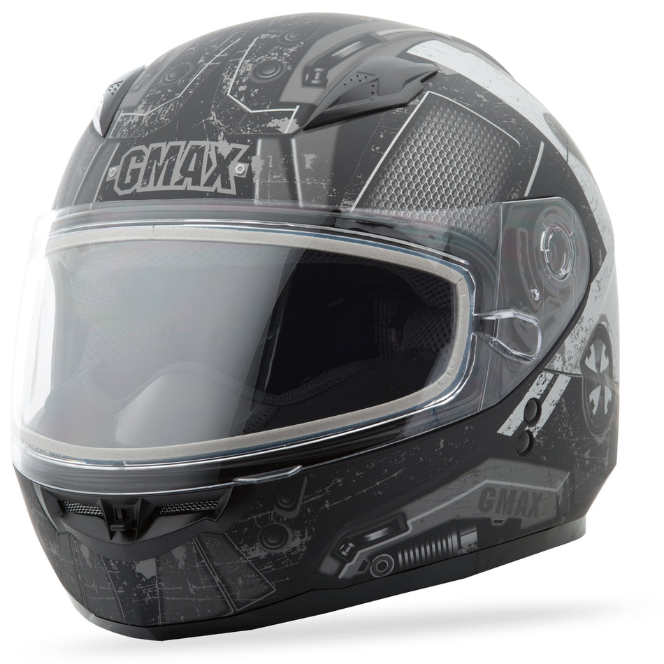 GMAX Gm-49y Snow Helmet Trooper Matte Black/Silver Yl G2495452 F.TC-1