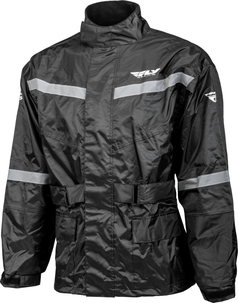 FLY RACING 2-Piece Rain Suit Black Lg 479-8017L