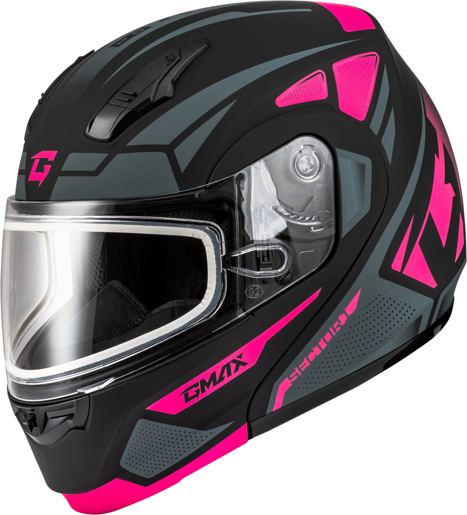 GMAX Md-04s Sector Snow Helmet Black/Pink Lg M20431336