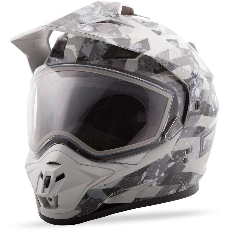 GMAX Gm-11s Dsg Checked Out Helmet White/Grey Md G2119315 TC-12