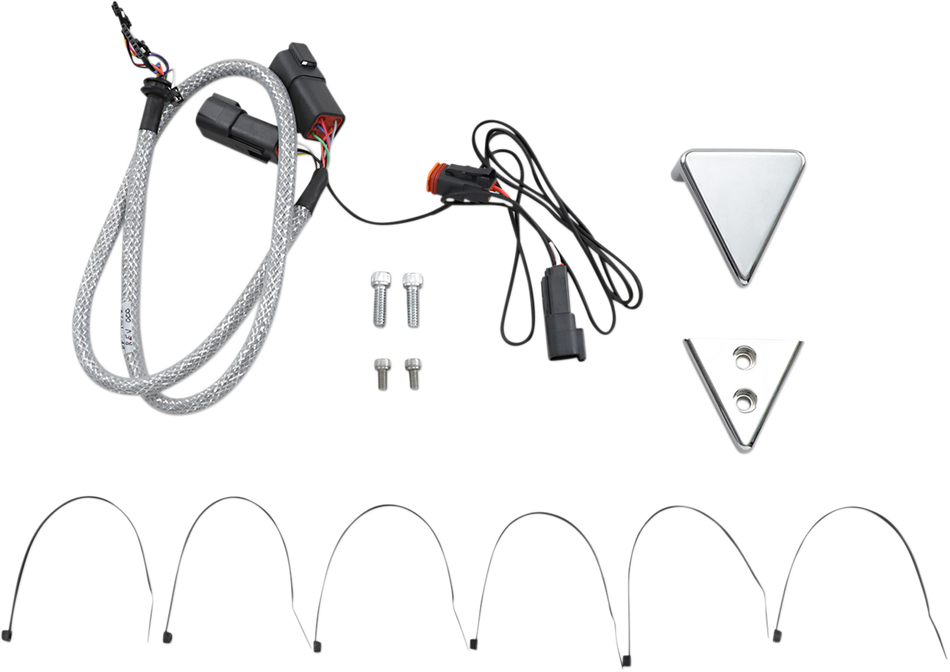 DAKOTA DIGITAL Soporte de abrazadera de manillar cromado para barra en V - Incluye arnés de cableado AI-271 