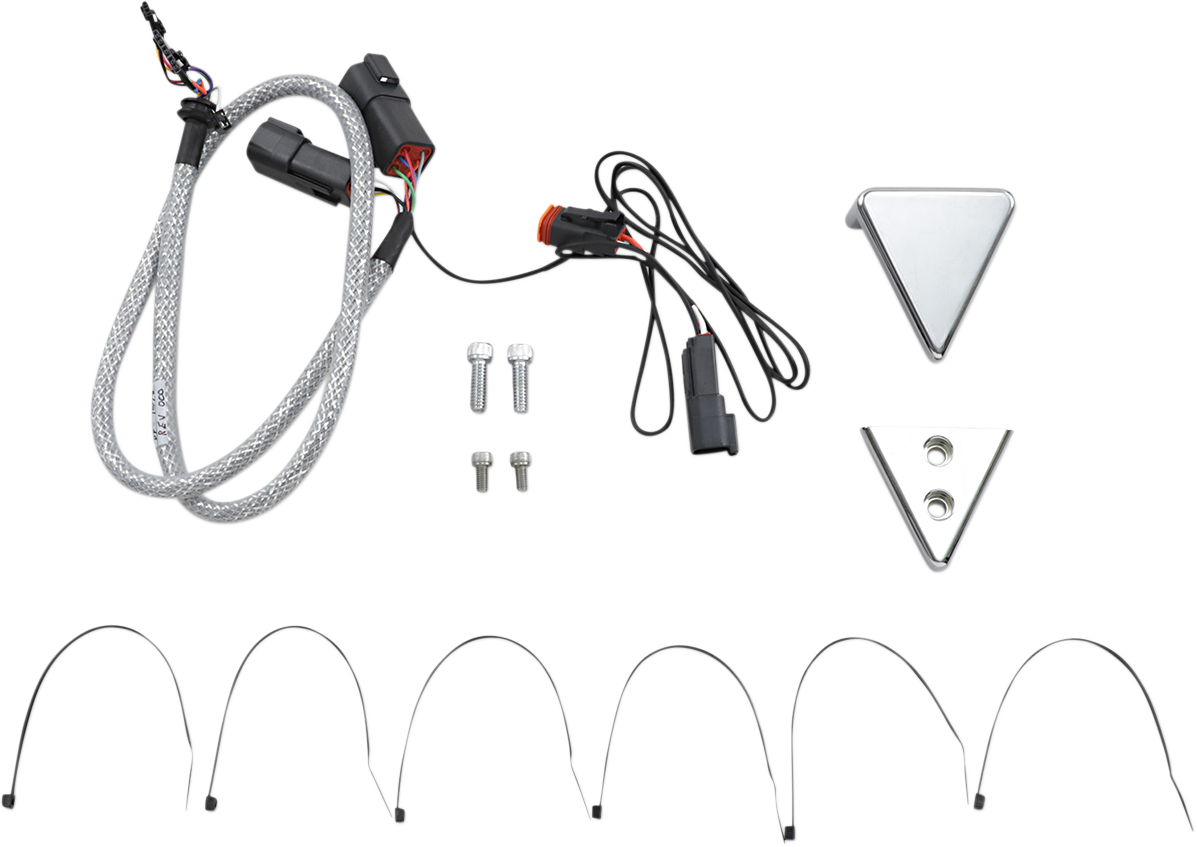 DAKOTA DIGITAL Chrome Handlebar Clamp Mount for V-Bar - Includes Wiring Harness AI-271