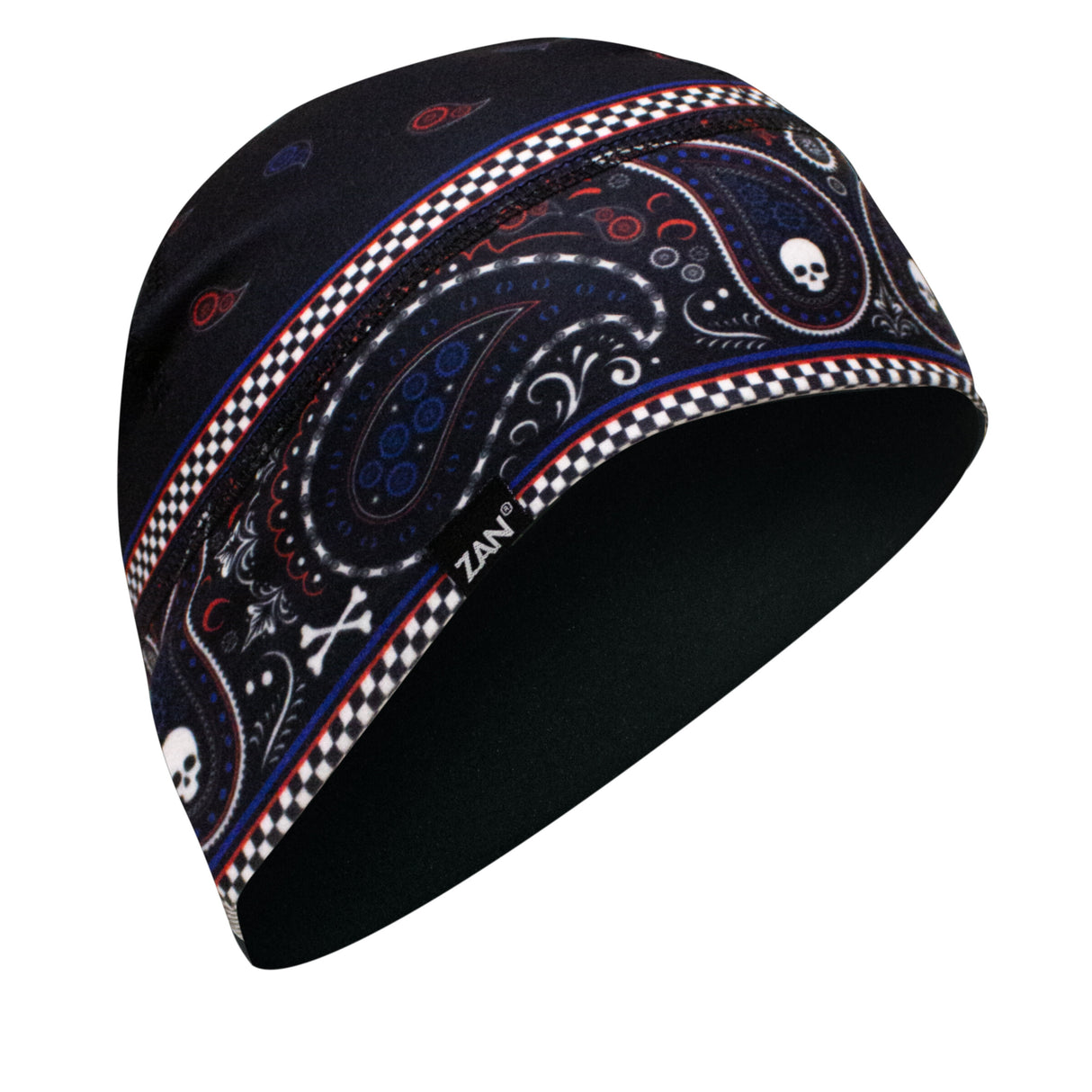 ZAN Sportflex Helmet Liner/Beanie Red/Wht/Blue Classic Bandanna WHLL148