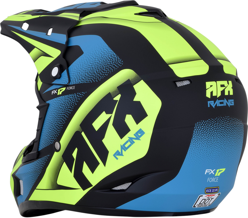 AFX FX-17 Helmet - Force - Matte Black/Green/Blue - 2XL 0110-5218