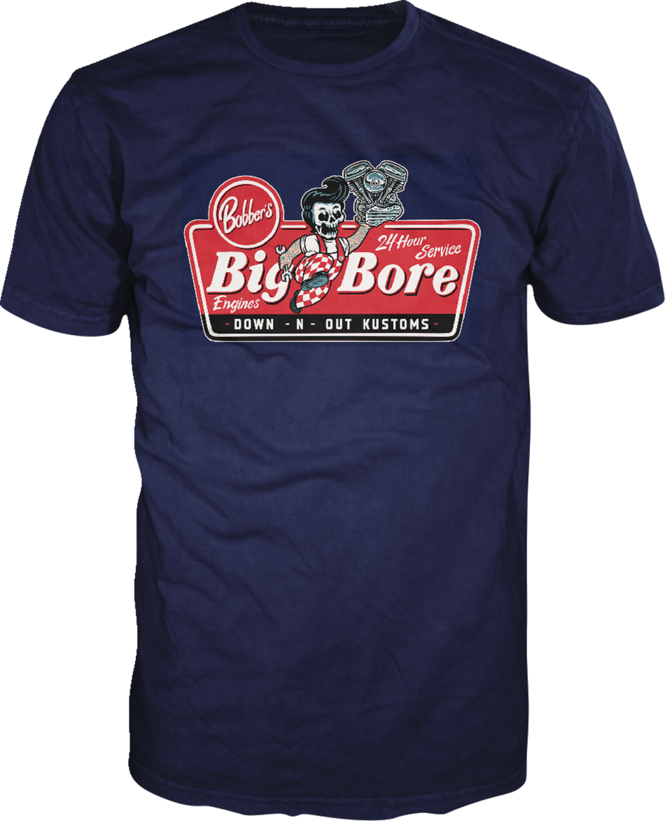 LETHAL THREAT Down-N-Out Big Bore T-Shirt - Navy - Large DT10048L