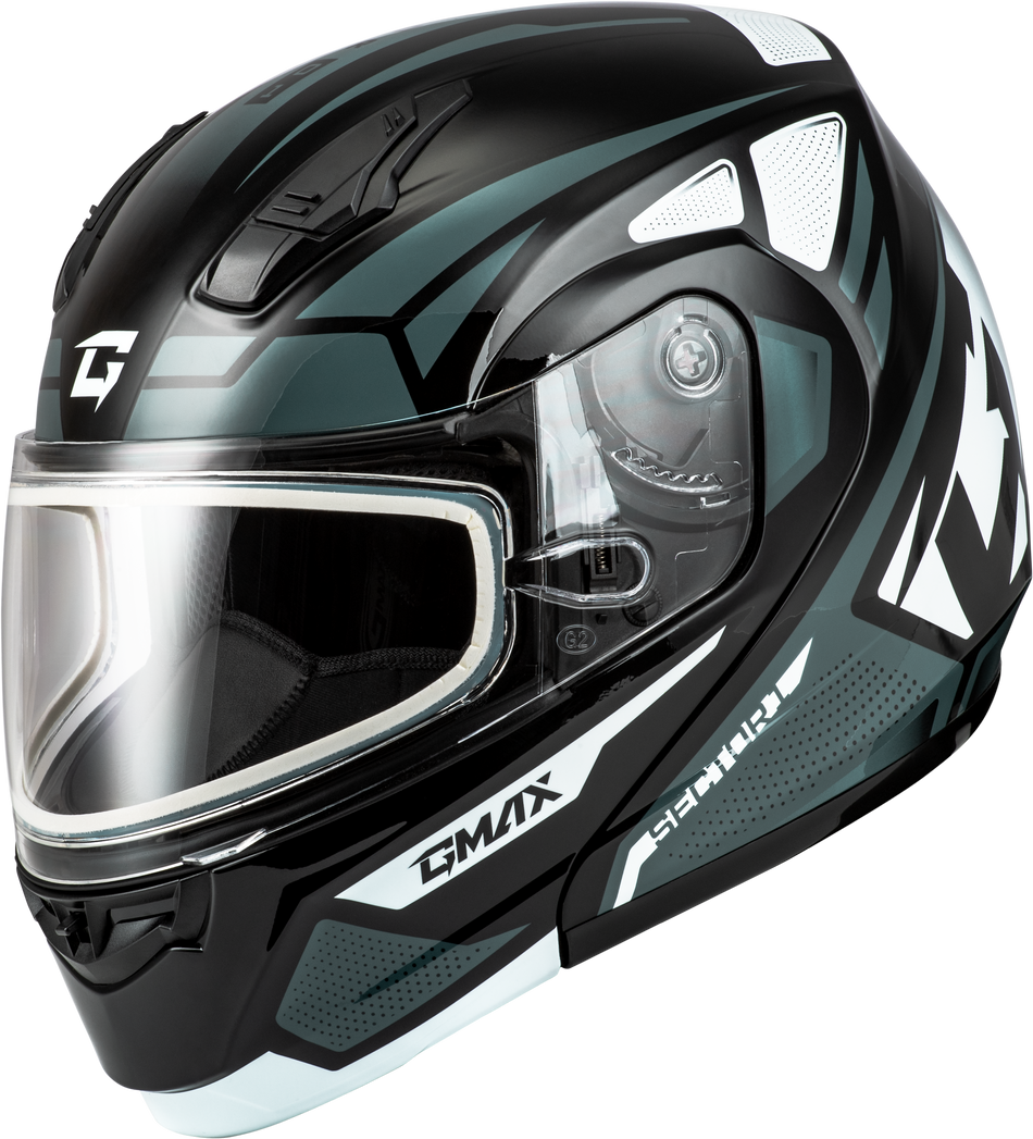 GMAX Md-04s Sector Snow Helmet Black/Silver Lg M2043366