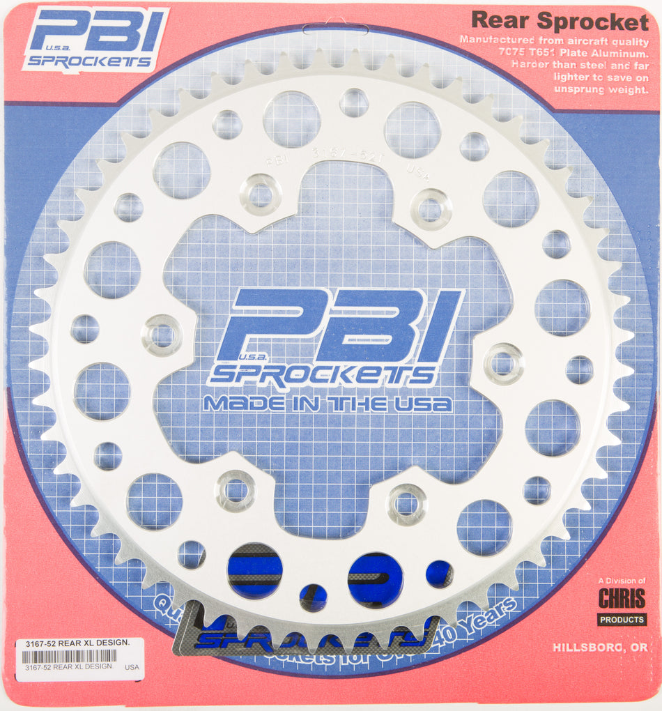 PBIRear Sprocket Aluminum 52t-520 Hon3167-52-3