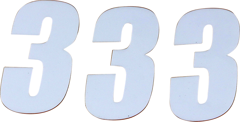 D'COR VISUALS SX Número de placa - #3 - Blanco - 4" 45-14-3 