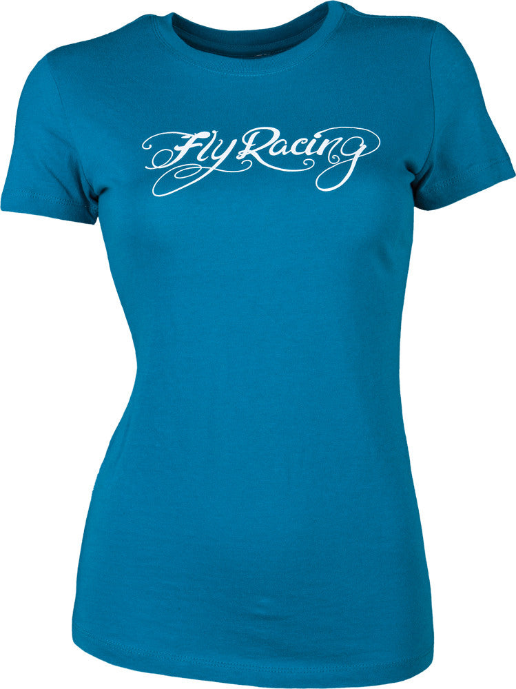 FLY RACING Logo Tee Teal L 356-0148L