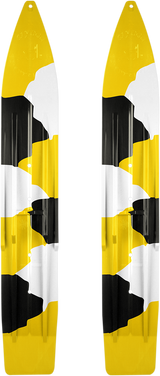 SLYDOG SKIS Powder Hound Skis - Yellow/Black/White Camo - 7" - Pair PH7URCYLWBLKWHT