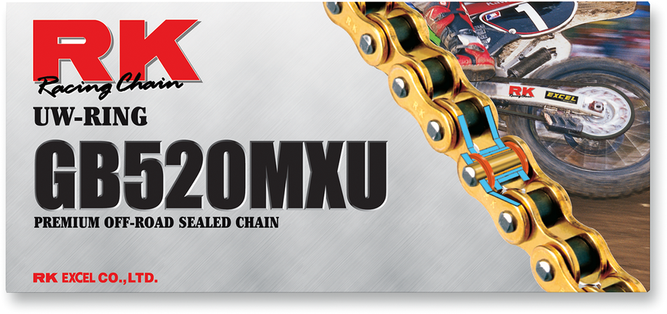 RK 520 MXU - Sealed Racing UW-Ring Chain - 110 Links GB520MXU-110