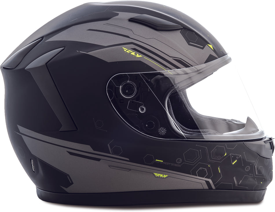 FLY RACING Conquest Hex Helmet Black/Grey 2x 73-84222X