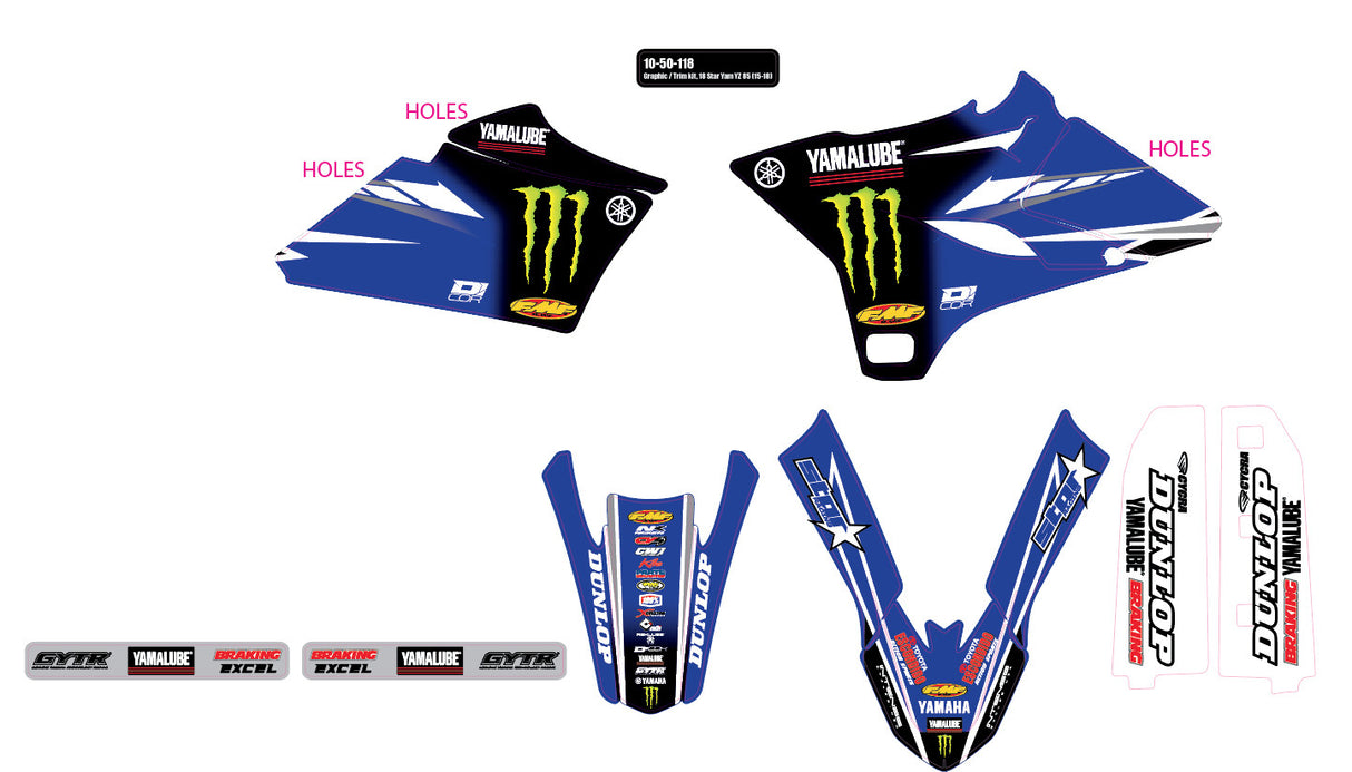 D-COR 2018 Star Racing Yamaha Yz 85 '15-18 Graphic/Trim Kit 10-50-118