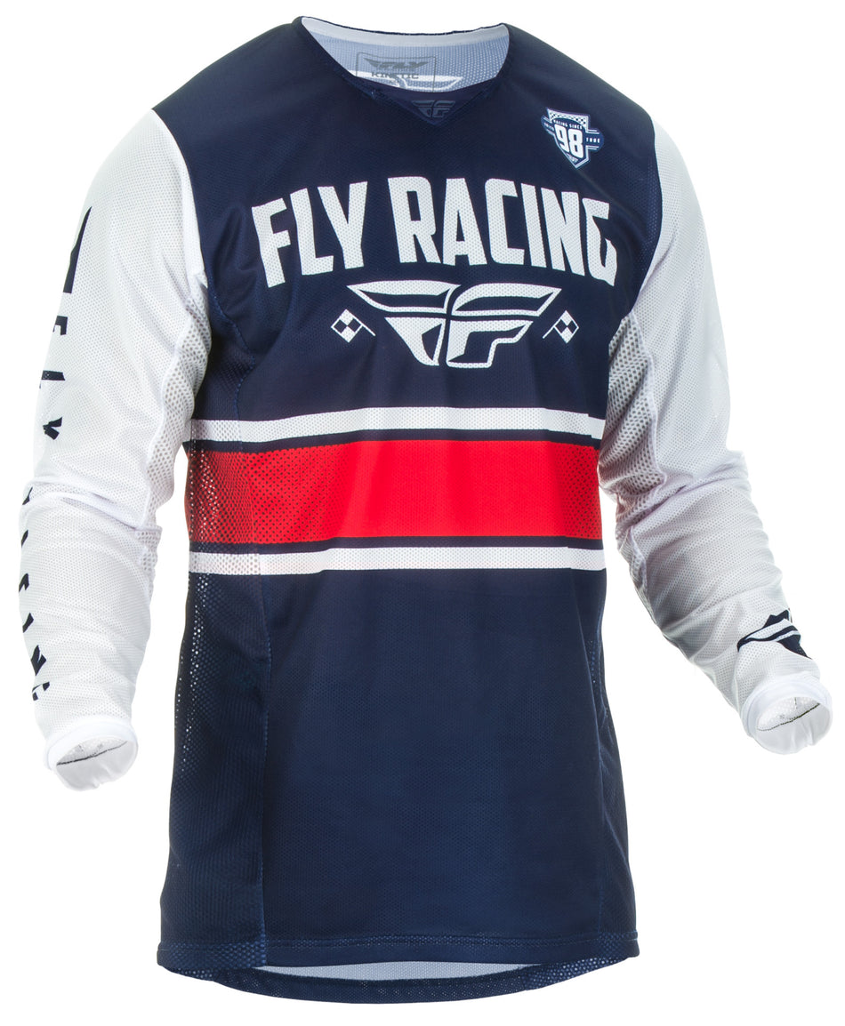 FLY RACING Kinetic Mesh Era Jersey Navy/White/Red Md 372-321M