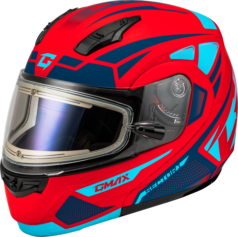GMAX Md-04s Sector Snow Helmet W/ Electric Shield Red/Blue Lg M4043996