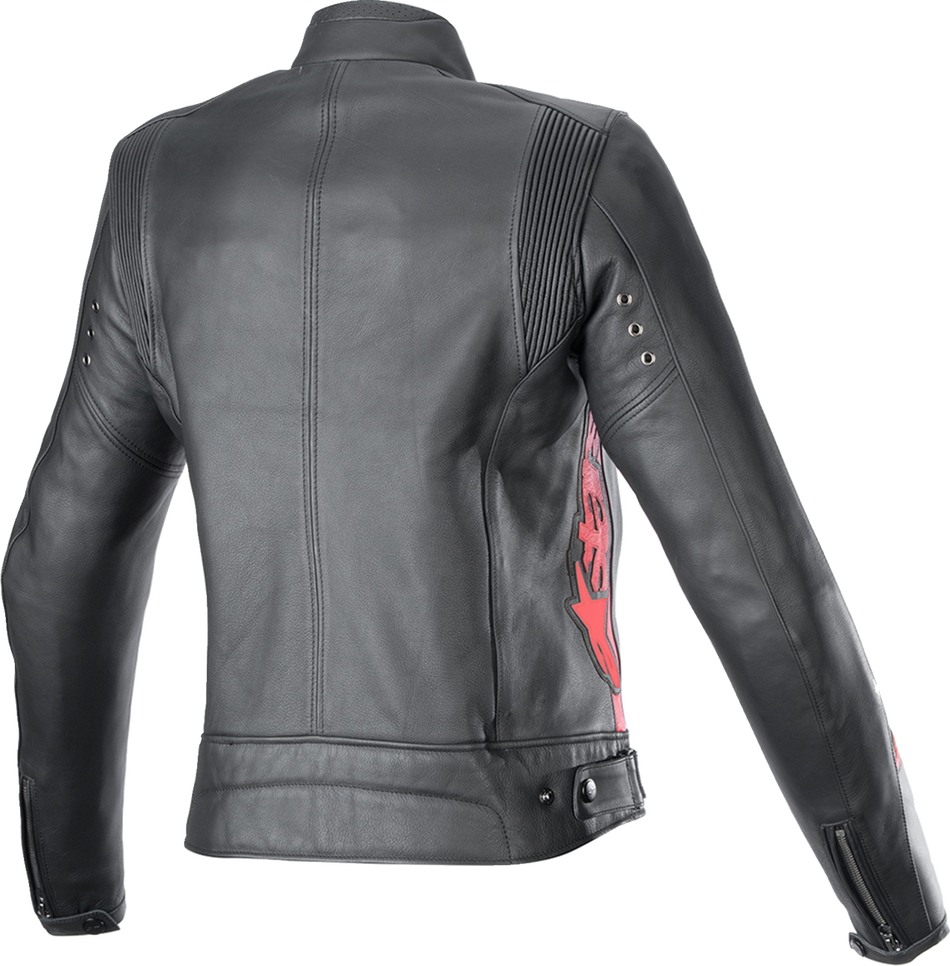 ALPINESTARS Stella Dyno Leather Jacket - Black/Haute Red - 2XL 3113924-1346-2X