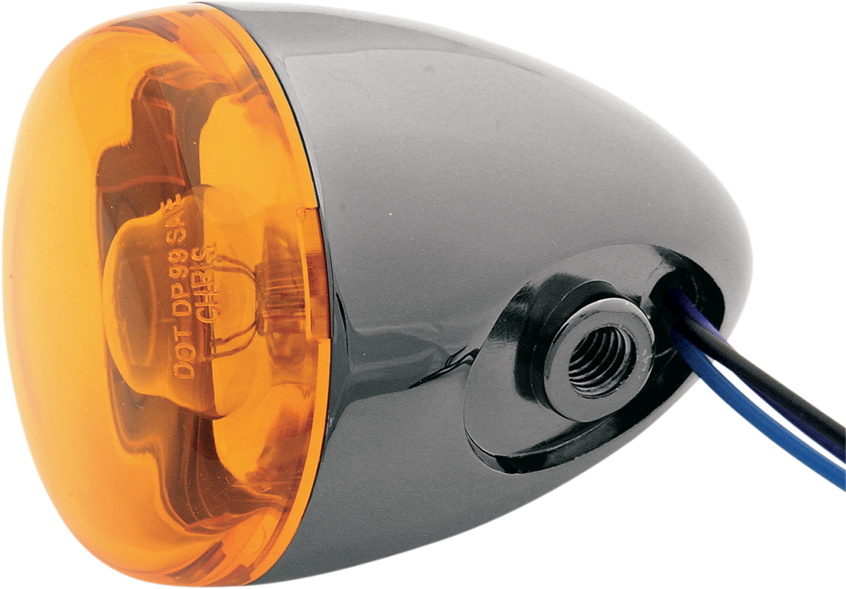 CHRIS PRODUCTS Turn Signal - Black Nickel/Amber 8887A-BN