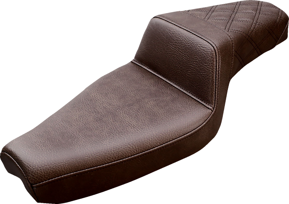 SADDLEMEN Step-Up Seat - Rear Lattice Stitch - Brown - XL 879-03-173BR