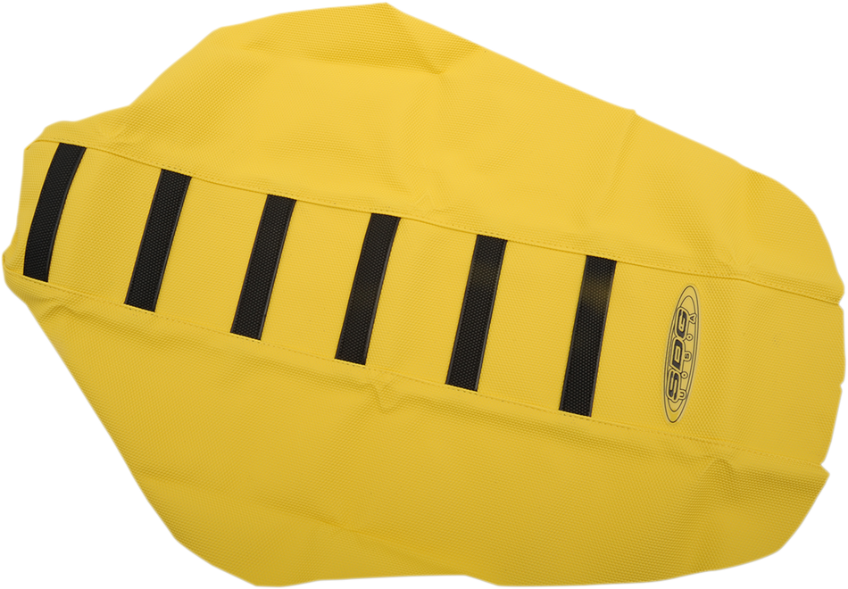 Funda de asiento SDG de 6 nervaduras - Costillas negras/parte superior amarilla/laterales amarillos 95957KYY 