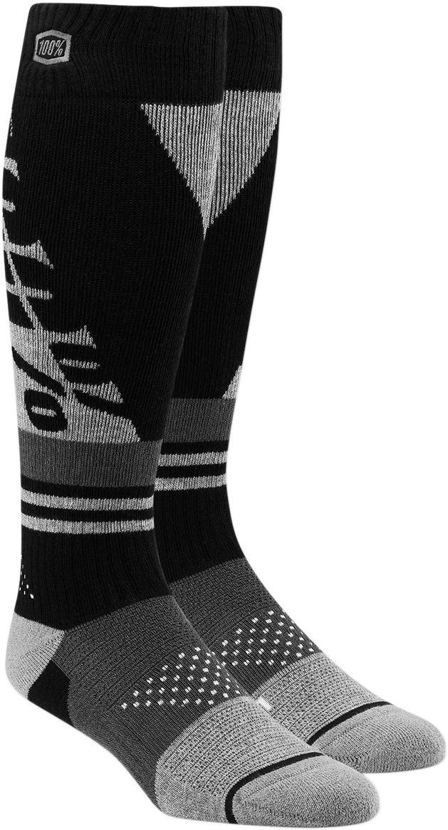 100% Youth Torque Socks - Black/Gray - Large/XL 24107-057-18