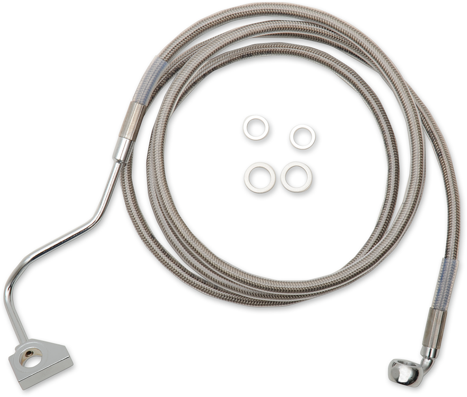 DRAG SPECIALTIES Brake Line - Front - +6" - Stainless Steel 615220-6