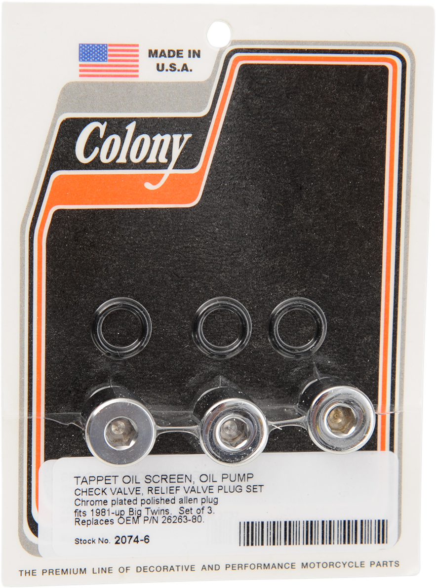 COLONY Plug Kit - Oil Pump - Big Twin 2074-6