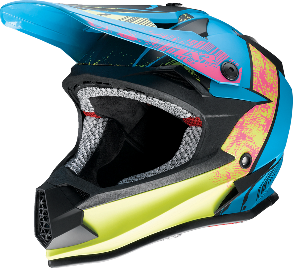 Z1R Youth F.I. Helmet - Fractal - MIPS - Matte Blue/Hi-Viz - Medium 0111-1515