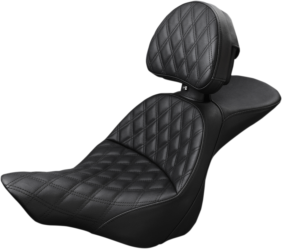 SADDLEMEN Explorer Seat - Lattice Stitched - Backrest - FXSB 813-27-030LS