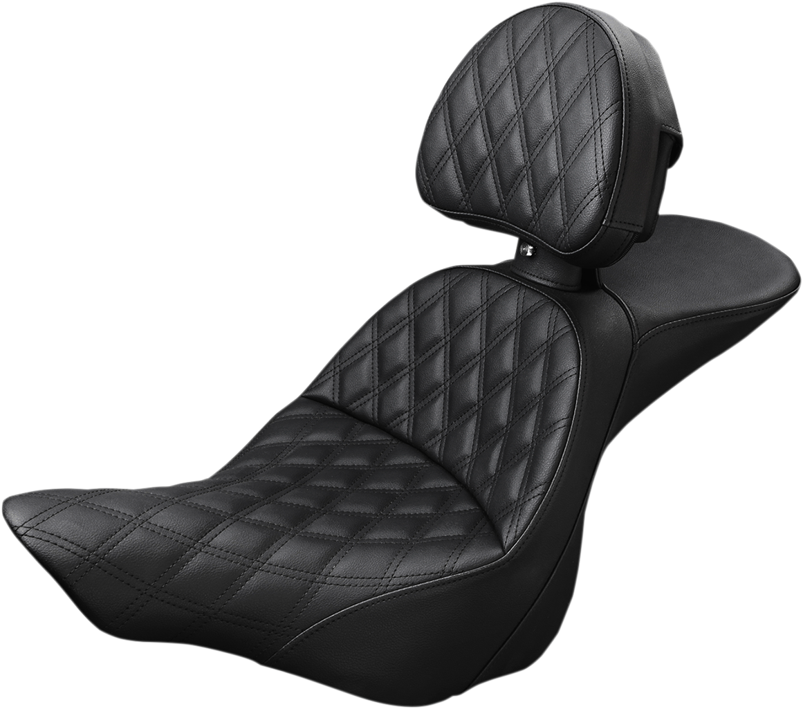 SADDLEMEN Explorer Seat - Lattice Stitched - Backrest - FXSB 813-27-030LS