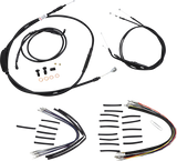 BURLY BRAND Cable Kit - Jail Bar - 14" Handlebars - Black Vinyl B30-1148