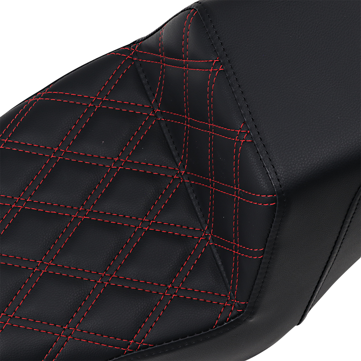 SADDLEMEN Step-Up Seat - Front Lattice Stitch/With Red Stitching - Black - XL 807-11-172RD