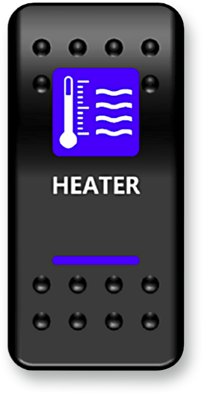 MOOSE UTILITY Rocker Switch - Heater - Blue MOOSE HTR-PWR
