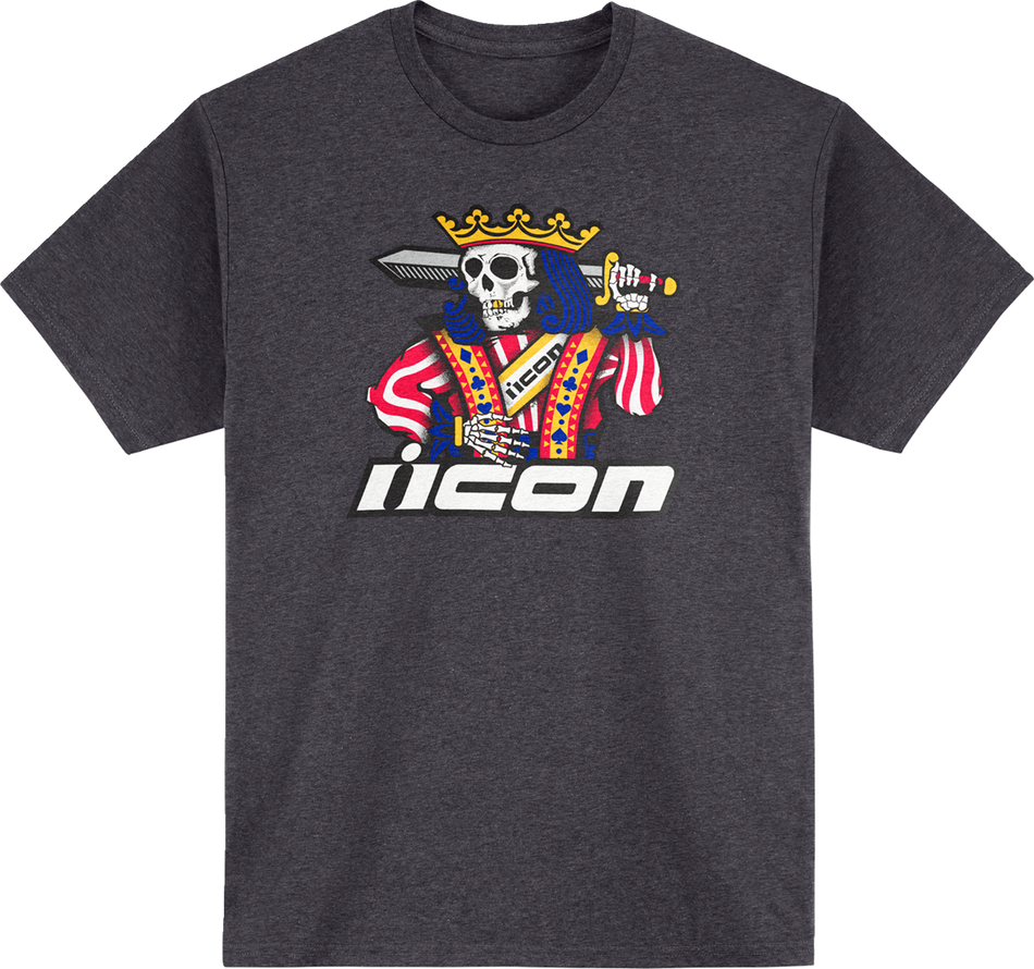 ICON Suicide King T-Shirt - Heather Charcoal - Small 3030-21944