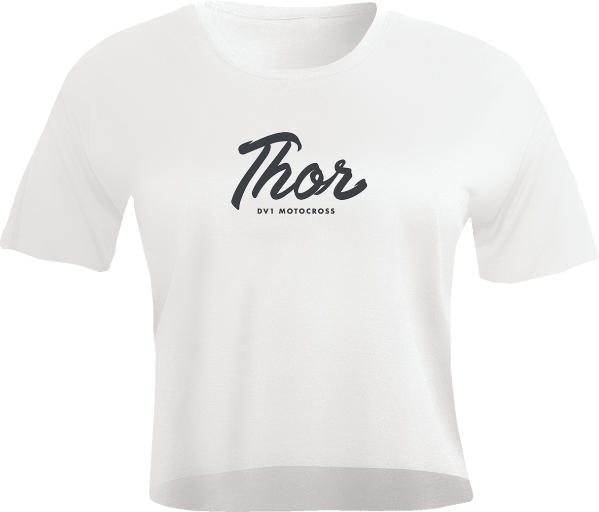 THOR Women's Script Crop T-Shirt - White - Large 3031-4100