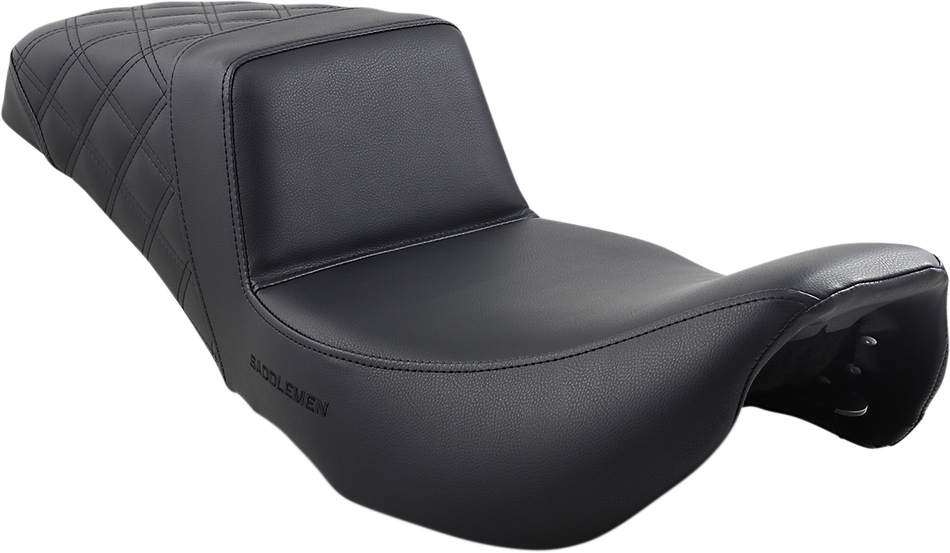SADDLEMEN Step-Up Seat - Rear Lattice Stitch - Black 897-06-173