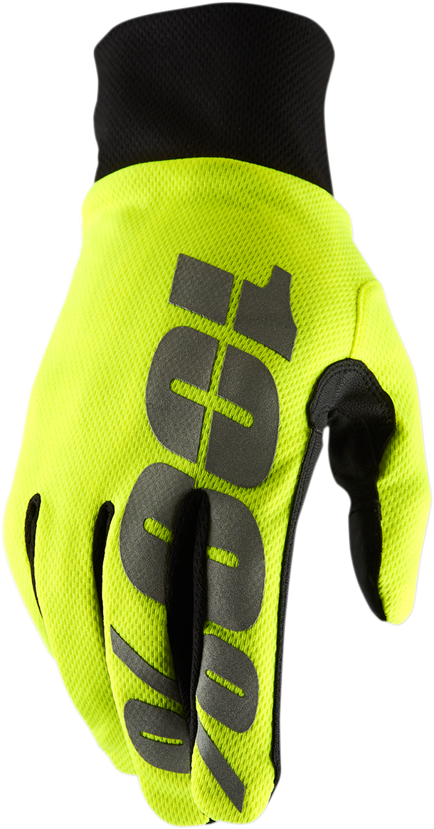 100% Hydromatic Waterproof Gloves - Fluo Yellow - Small 10017-00005