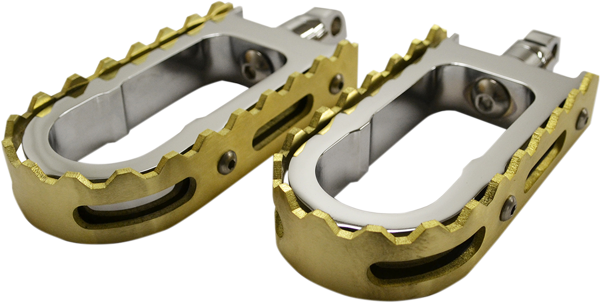 LA CHOPPERS BMX Footpegs - Chrome/Brass LA-7205-02