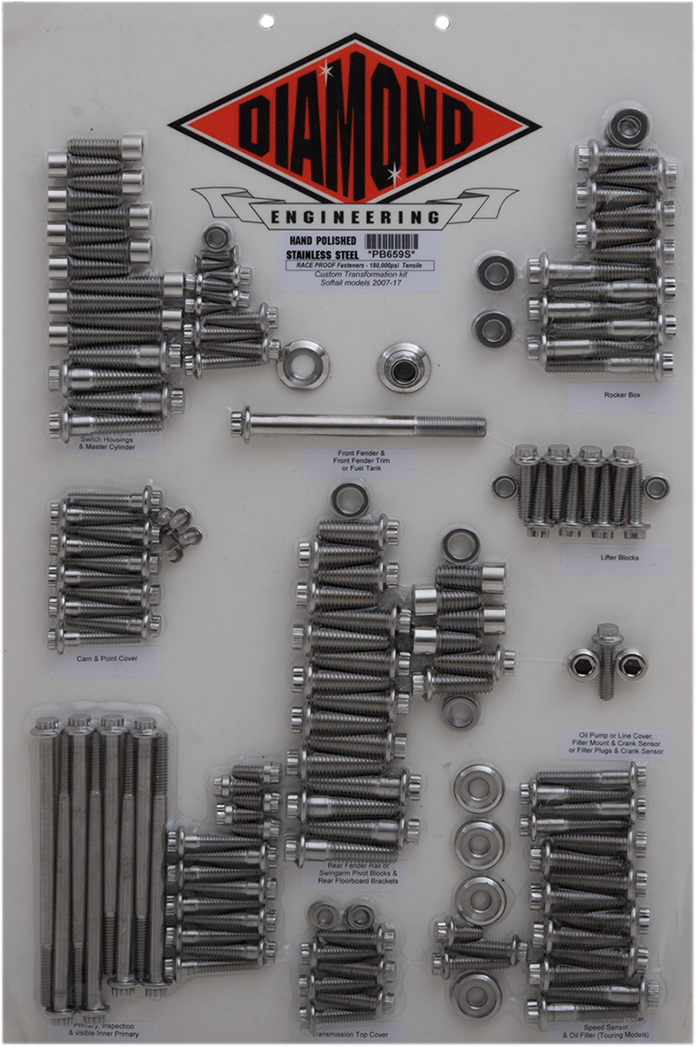 DIAMOND ENGINEERING Bolt Kit - Transformation - 12-Point - Softail PB659S