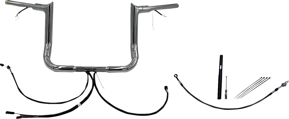 FAT BAGGERS INC. Handlebar Kit - Pointed Top - 12" - Chrome 812012