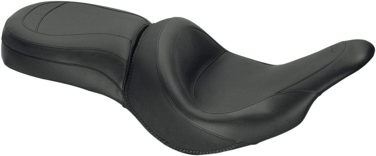 MUSTANG Seat - Vintage - Wide - Touring - Without Driver Backrest - One-Piece - Smooth - Black - Vaquero 76287