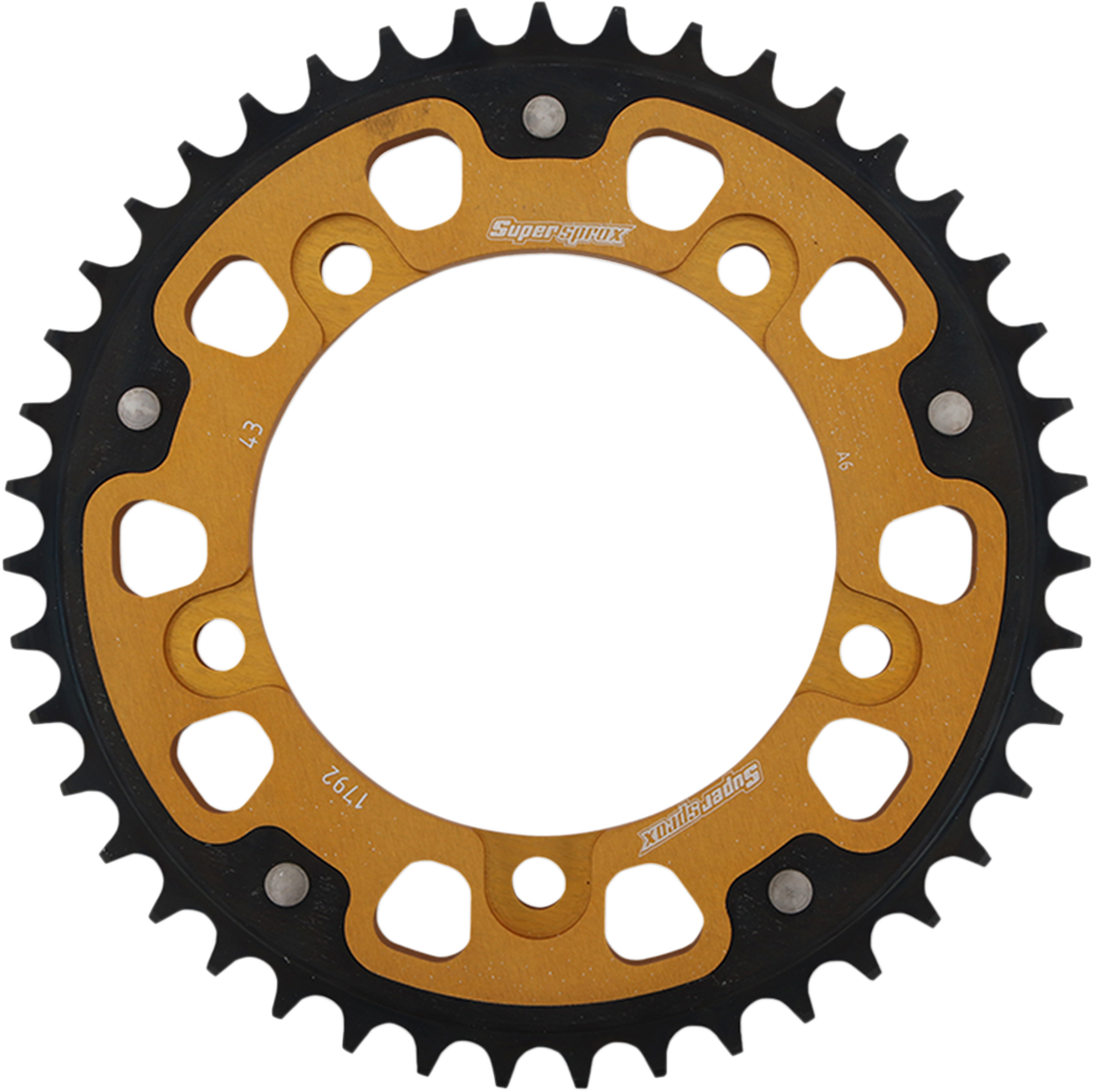 SUPERSPROX Stealth Rear Sprocket - 43 Tooth - Gold - Suzuki/Triumph RST-1792-43-GLD