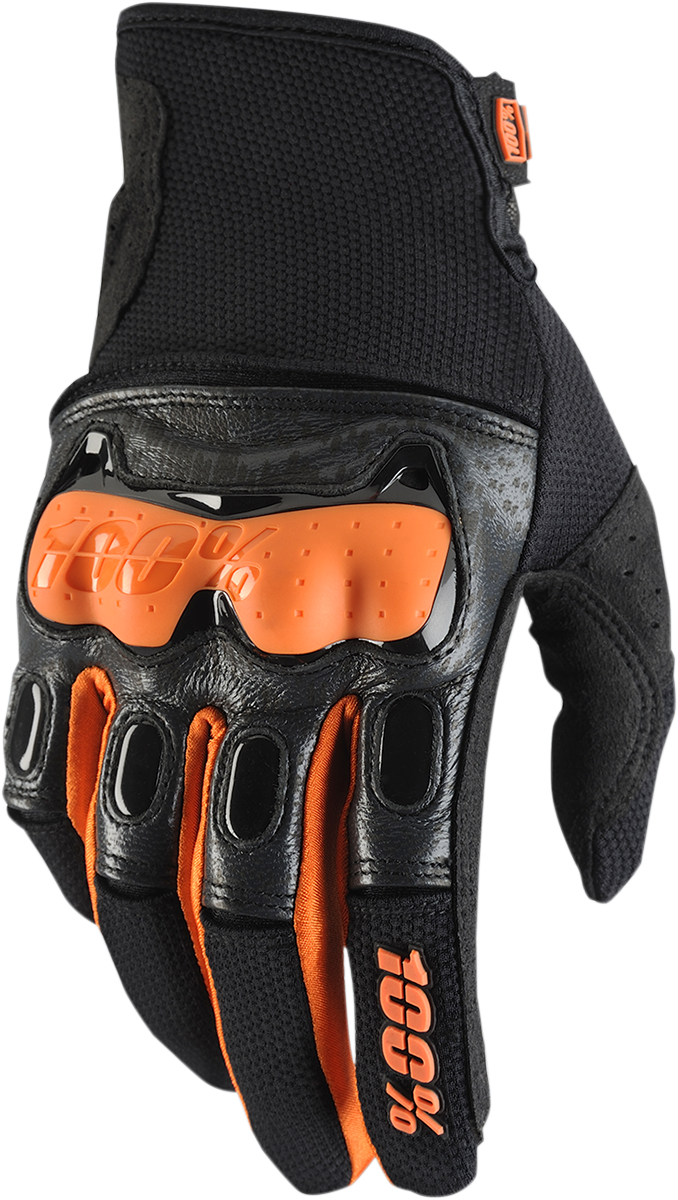 100% Derestricted Gloves - Black/Orange - Small 10007-054-10