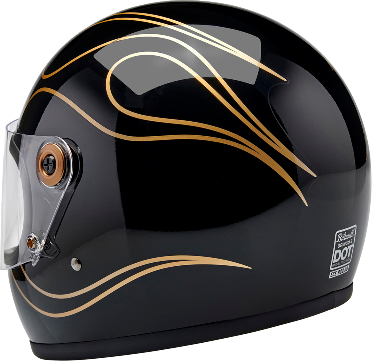 BILTWELL Gringo S Helmet - Gloss Black Flames - 2XL 1003-567-506