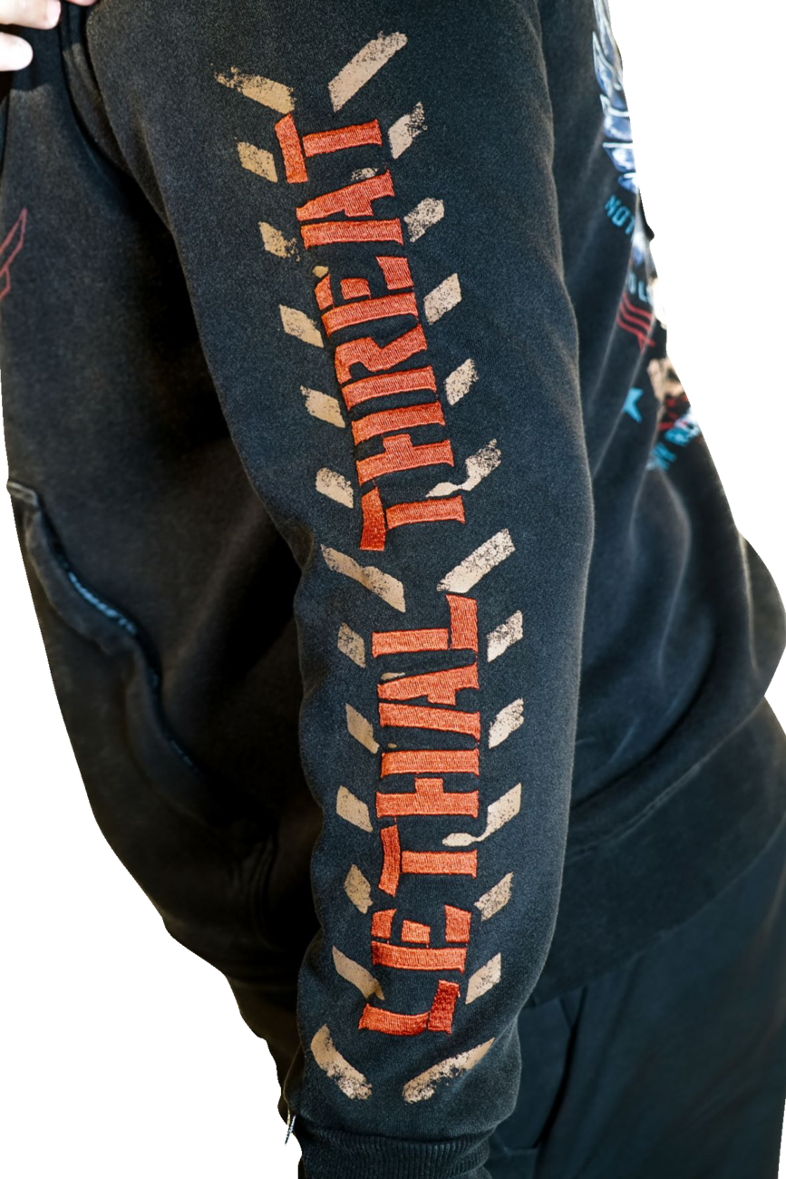 LETHAL THREAT Flight and Fight Hoodie - Black - Medium HD84076M