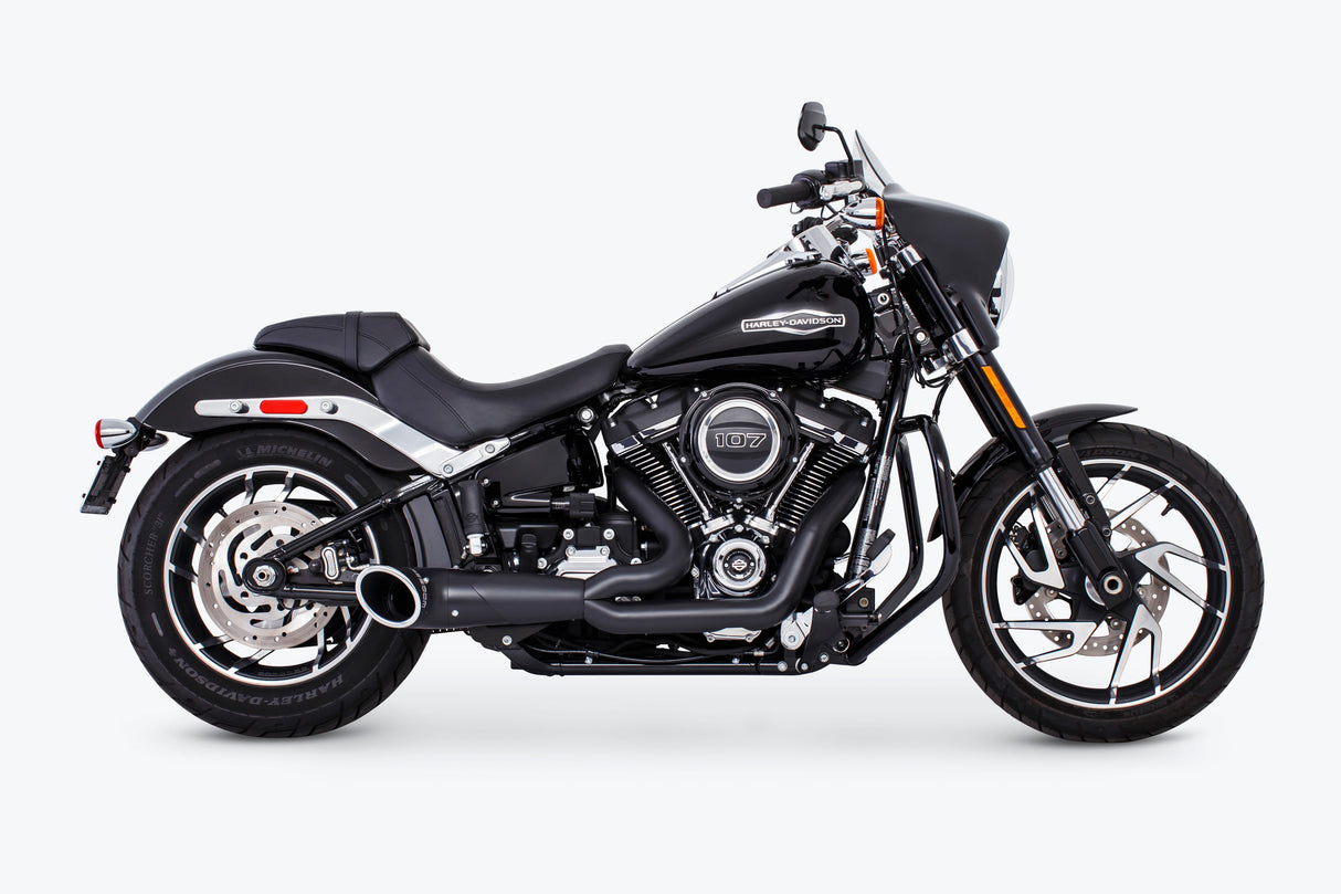 FREEDOM Turnout 2-1 Black W/Black Tip M8 Softail HD00810