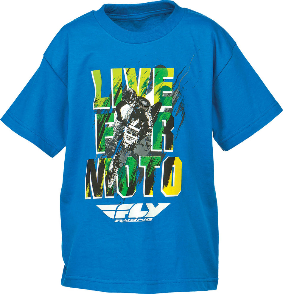 FLY RACING Live For Moto Tee Blue 2t 352-06612T